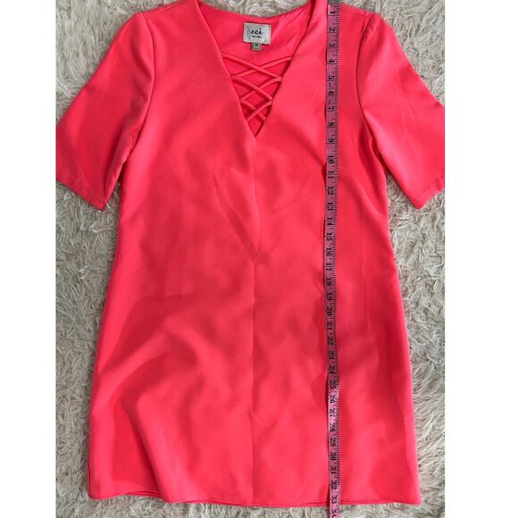 Eci NEw York Women's Size XS Bright Pink Criss Cross V Neck Shift Dress #0254 - Picture 8 of 10